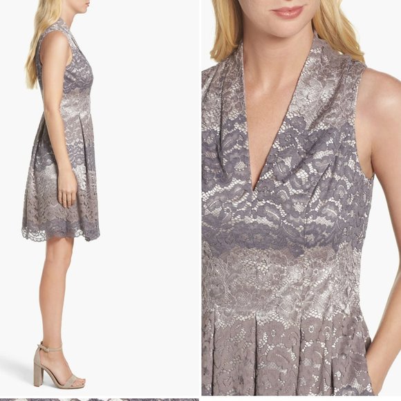 Vince Camuto Lace Fit and Flare Dress Size 2 - Picture 2 of 8